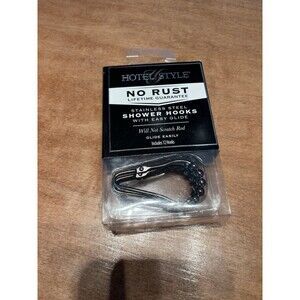 Hotel Style NO RUST SS Shower Hooks w/easy glide Set of 12 New Free Ship!